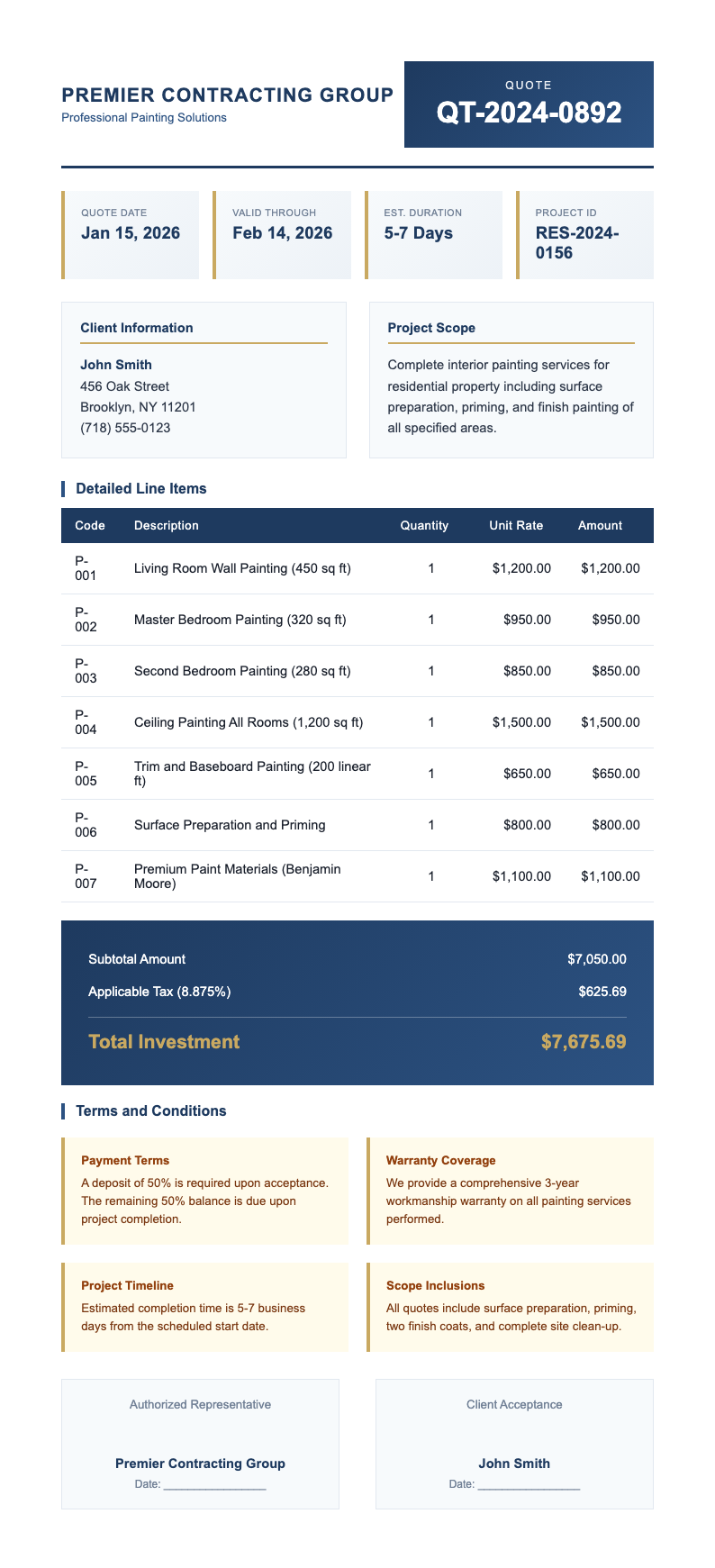 Executive summary painting quotation